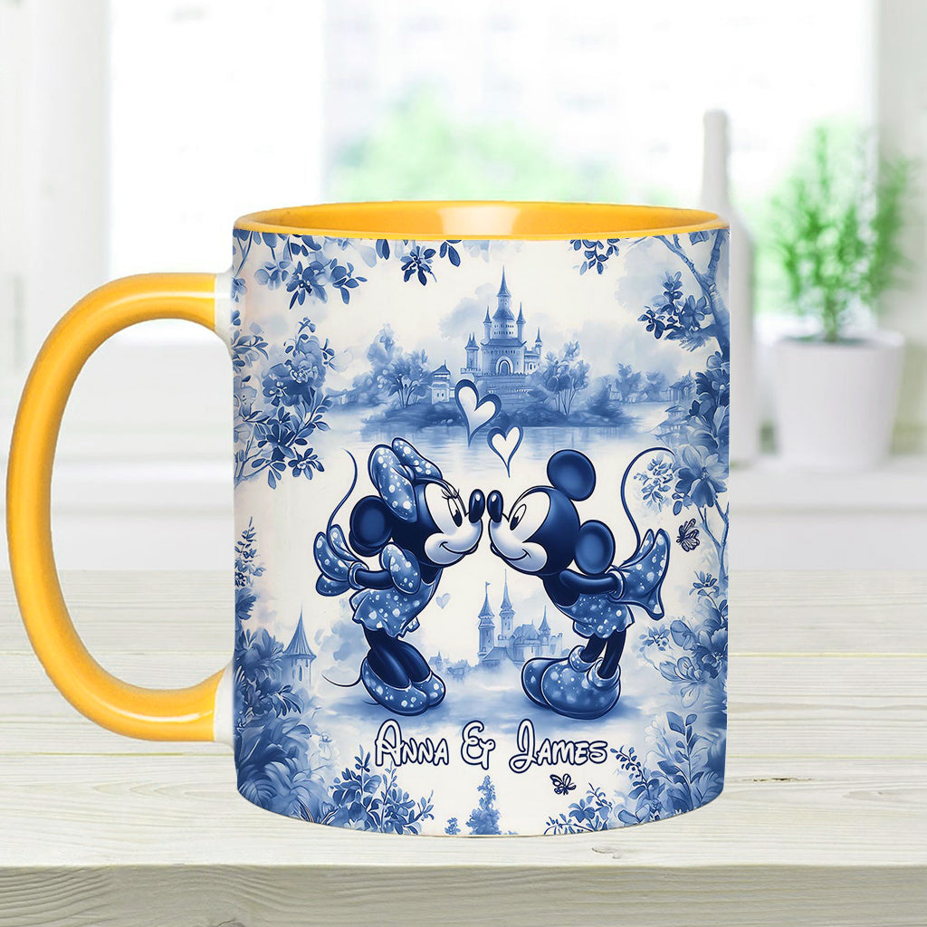 Personalized Blue & White Mouse Couple Accent Mug Gift Accent Mug GradoCreations