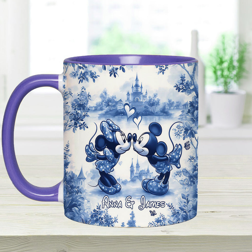 Personalized Blue & White Mouse Couple Accent Mug Gift Accent Mug GradoCreations