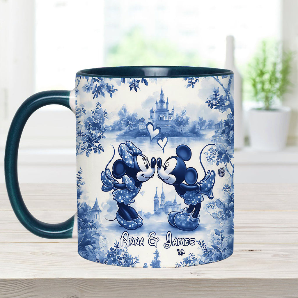 Personalized Blue & White Mouse Couple Accent Mug Gift Accent Mug GradoCreations
