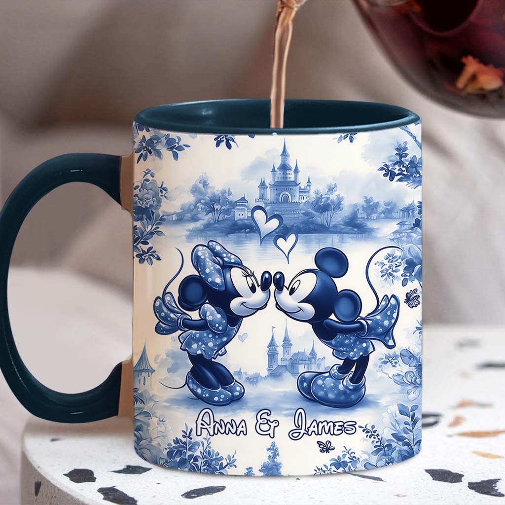 Personalized Blue & White Mouse Couple Accent Mug Gift Accent Mug GradoCreations