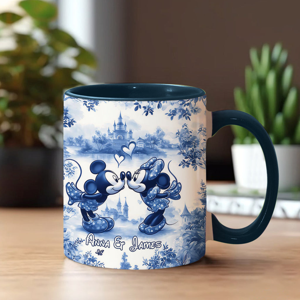 Personalized Blue & White Mouse Couple Accent Mug Gift Accent Mug GradoCreations