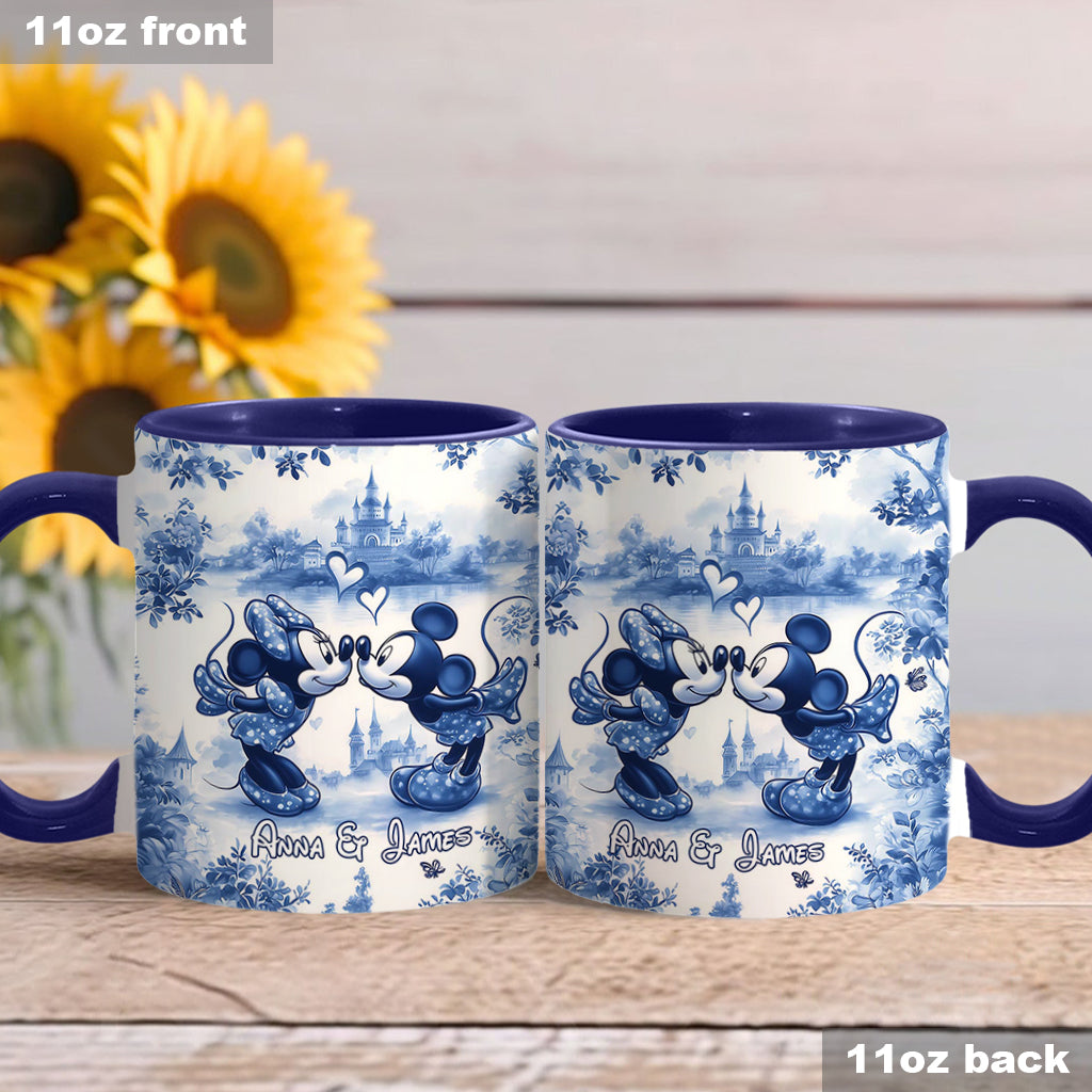 Personalized Blue & White Mouse Couple Accent Mug Gift Accent Mug GradoCreations