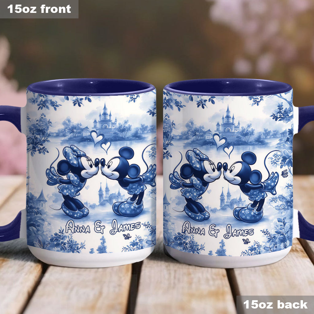 Personalized Blue & White Mouse Couple Accent Mug Gift Accent Mug GradoCreations