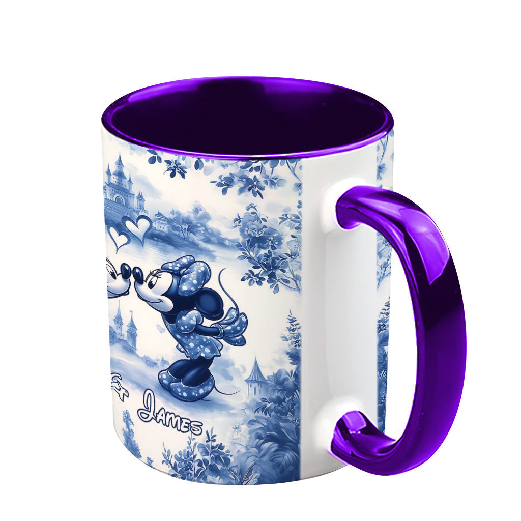 Personalized Blue & White Mouse Couple Accent Mug Gift Accent Mug GradoCreations