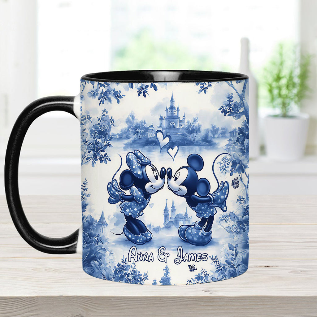 Personalized Blue & White Mouse Couple Accent Mug Gift Accent Mug GradoCreations