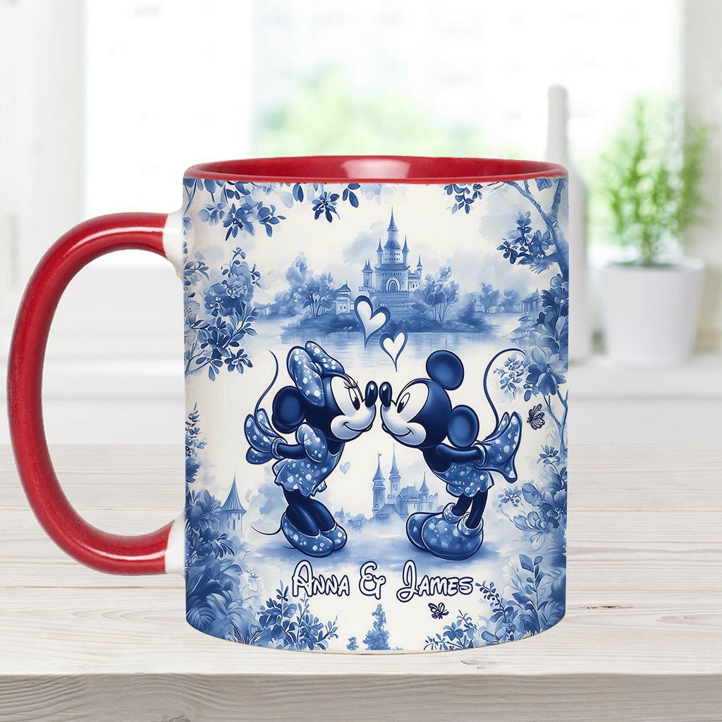 Personalized Blue & White Mouse Couple Accent Mug Gift Accent Mug GradoCreations