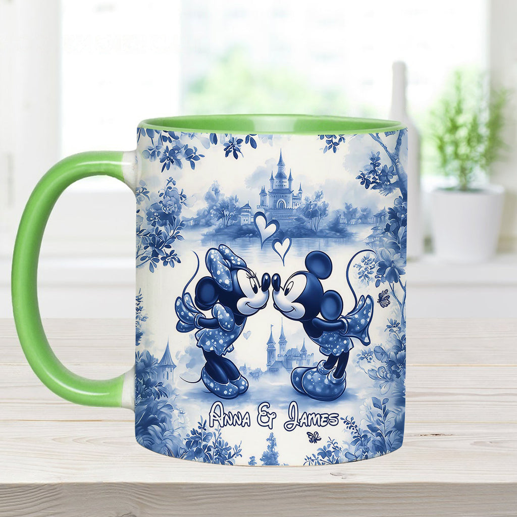 Personalized Blue & White Mouse Couple Accent Mug Gift Accent Mug GradoCreations