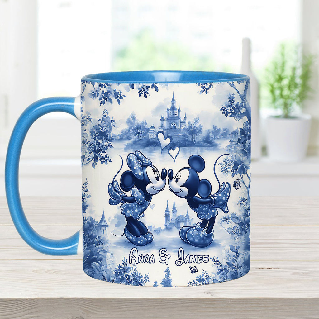 Personalized Blue & White Mouse Couple Accent Mug Gift Accent Mug GradoCreations
