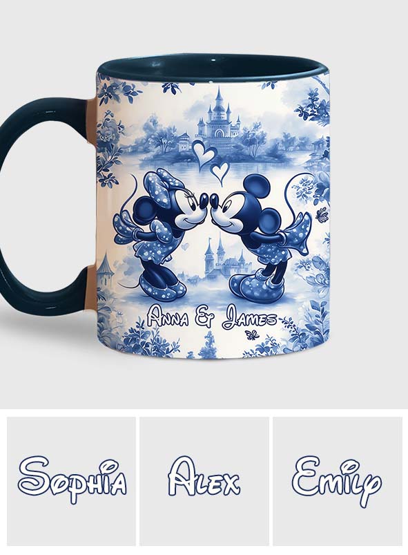 Personalized Blue & White Mouse Couple Accent Mug Gift Accent Mug GradoCreations