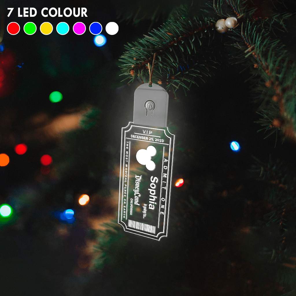 Personalized LED Acrylic Christmas Ornament with Mouse Design Led Acrylic Ornament GradoCreations