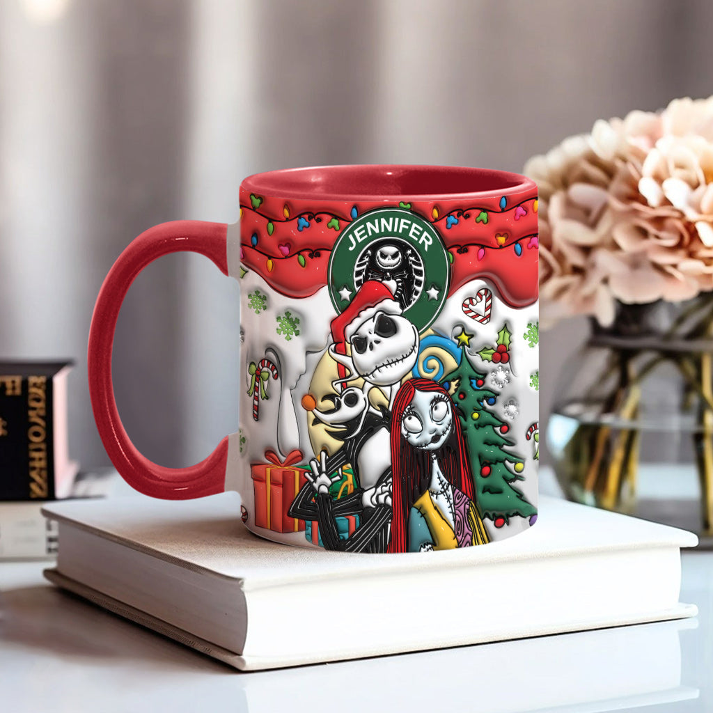Personalized Nightmare Accent Mug Custom Name Gift for Halloween Accent Mug GradoCreations