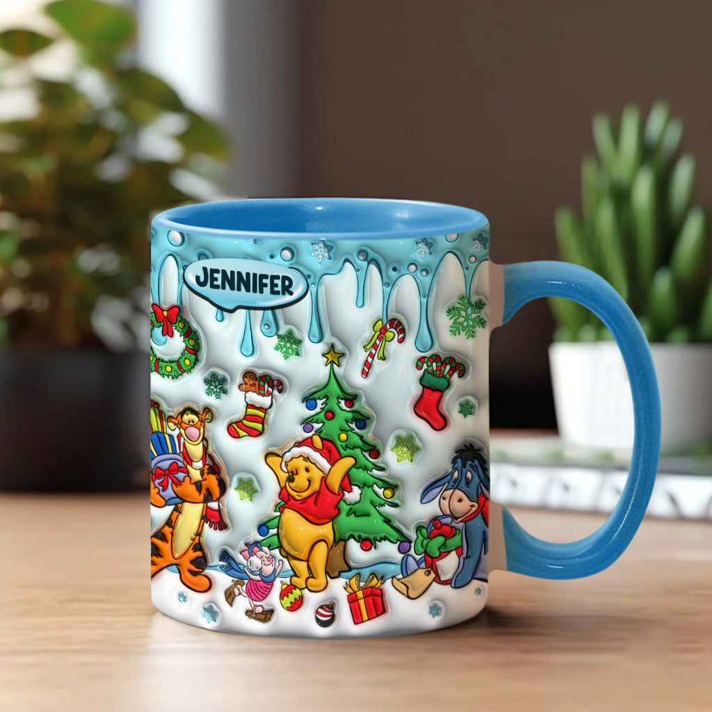 Personalized Christmas Accent Mug with Name for Mom or Dad Accent Mug GradoCreations