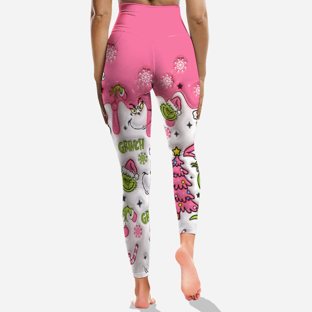 Personalized Grinch Hoodie and Leggings Set for Christmas | Custom Name Gift Hoodie & Leggings GradoCreations