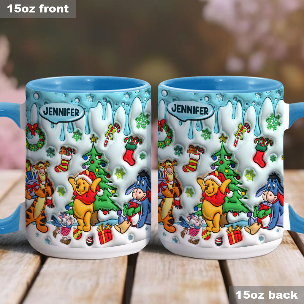Personalized Christmas Accent Mug with Name for Mom or Dad Accent Mug GradoCreations
