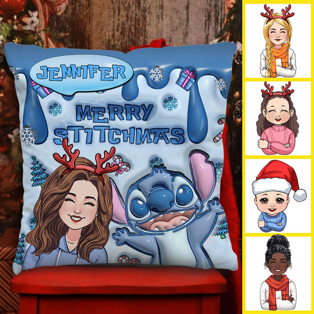 Personalized Ohana Throw Pillow Merry Stitchmas Gift Idea Throw Pillow GradoCreations