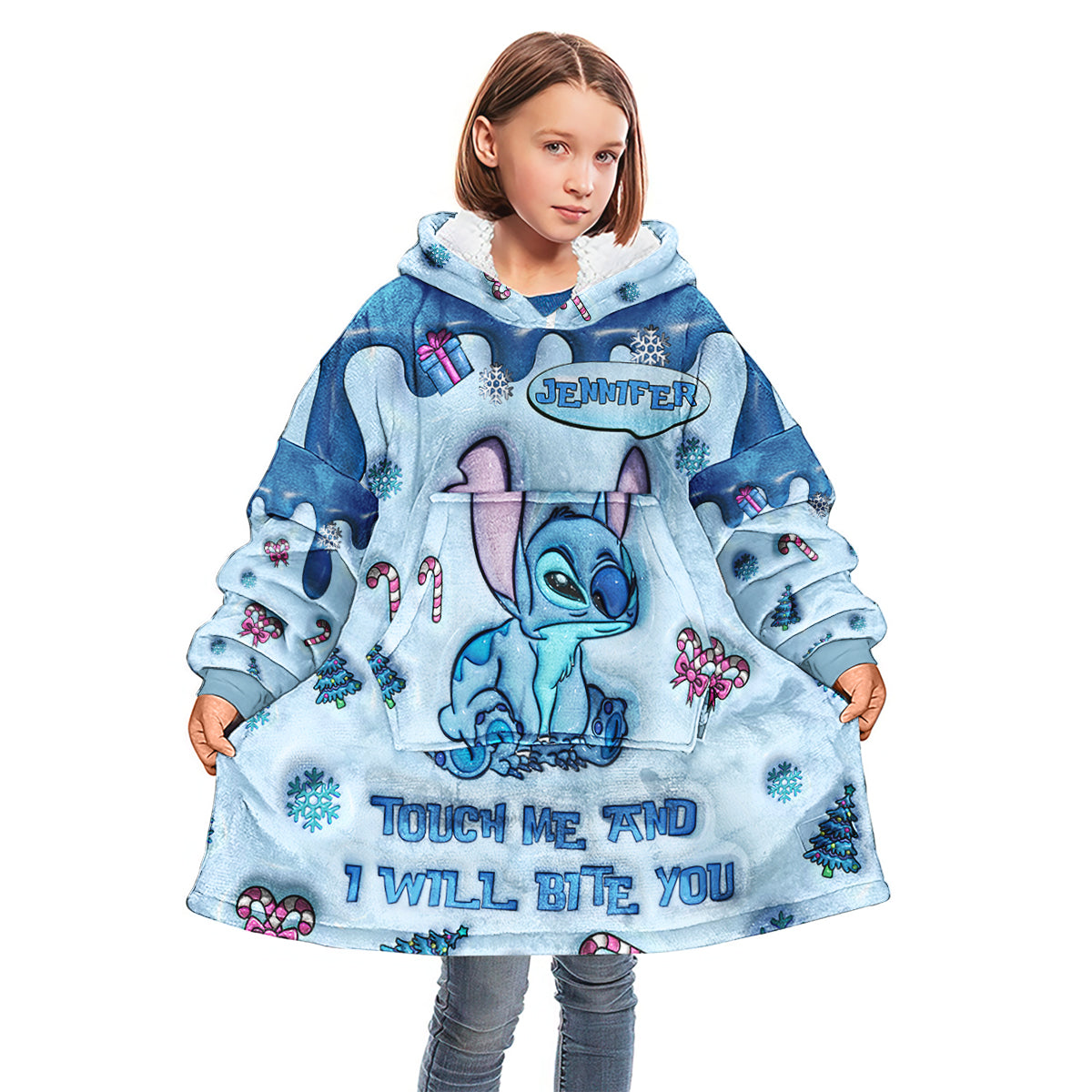 Personalized Ohana Blanket Hoodie Custom Name for Winter Gift Blanket Hoodie GradoCreations