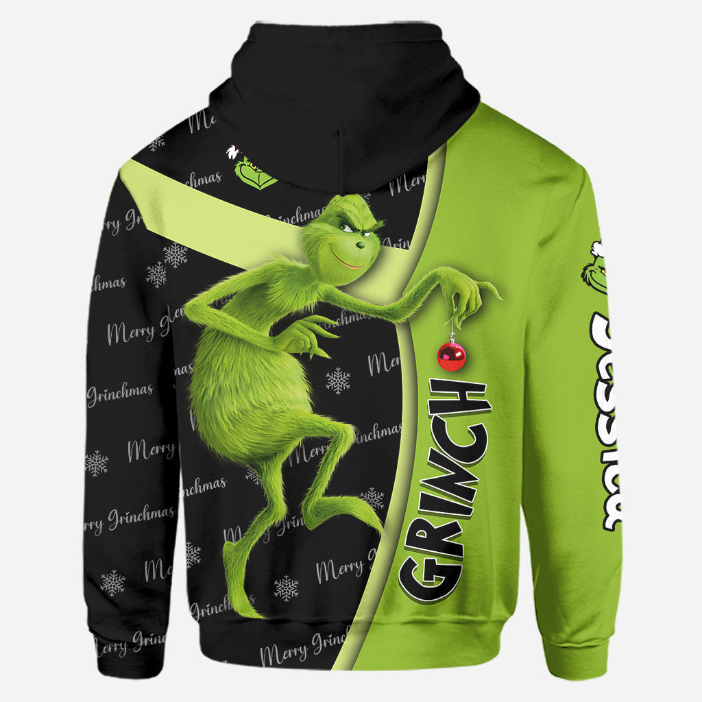 Personalized Grinch Hoodie and Leggings Custom Name Gift for Christmas Hoodie & Leggings GradoCreations