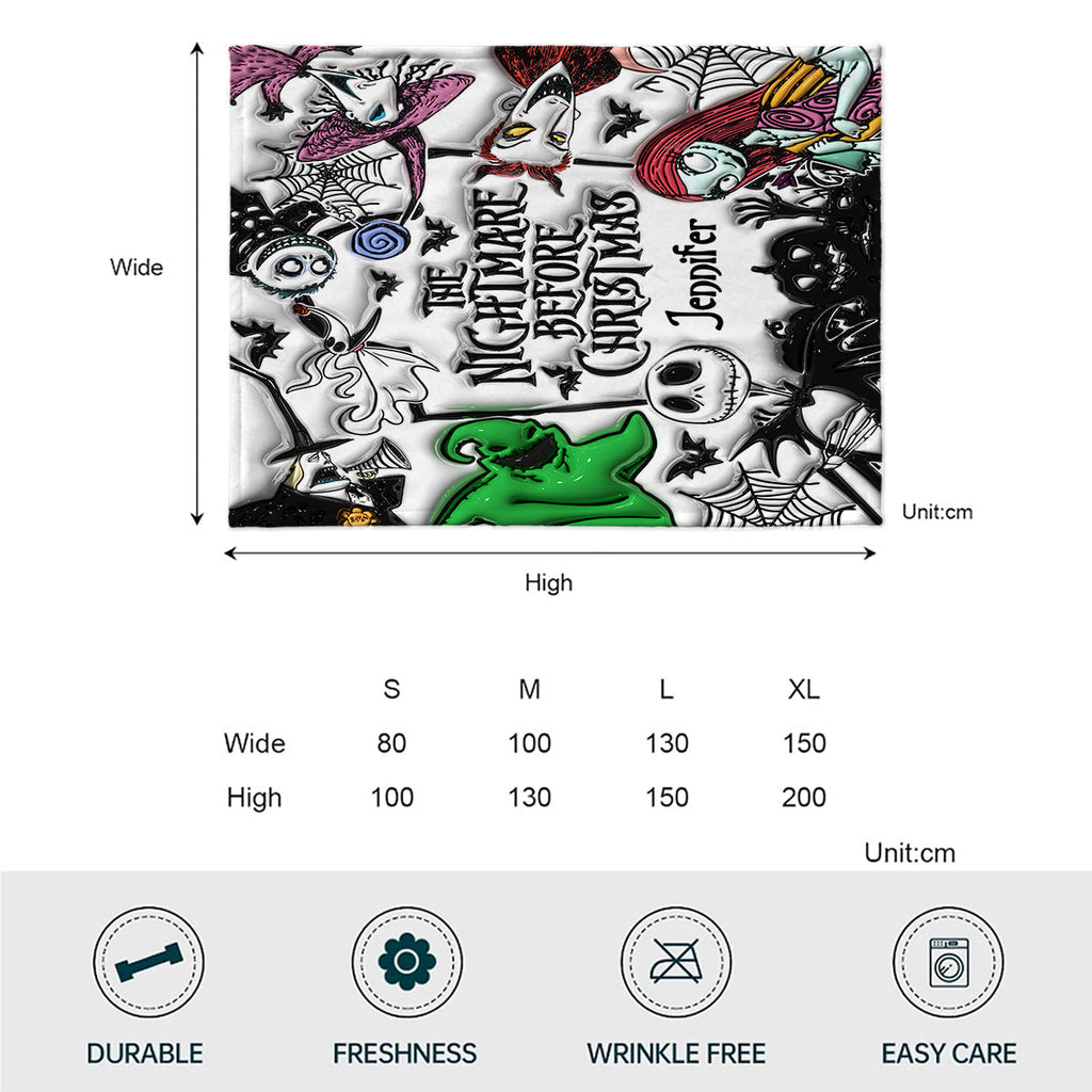 Personalized Nightmare Before Christmas Blanket Gift for Kids Blanket GradoCreations