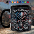 Personalized Ceramic Bold Patriotic Skull Accent Mug Gift GradoCreations
