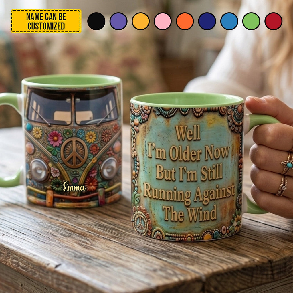 Personalized Hippie Accent Mug Custom Name Gift for Mom GradoCreations