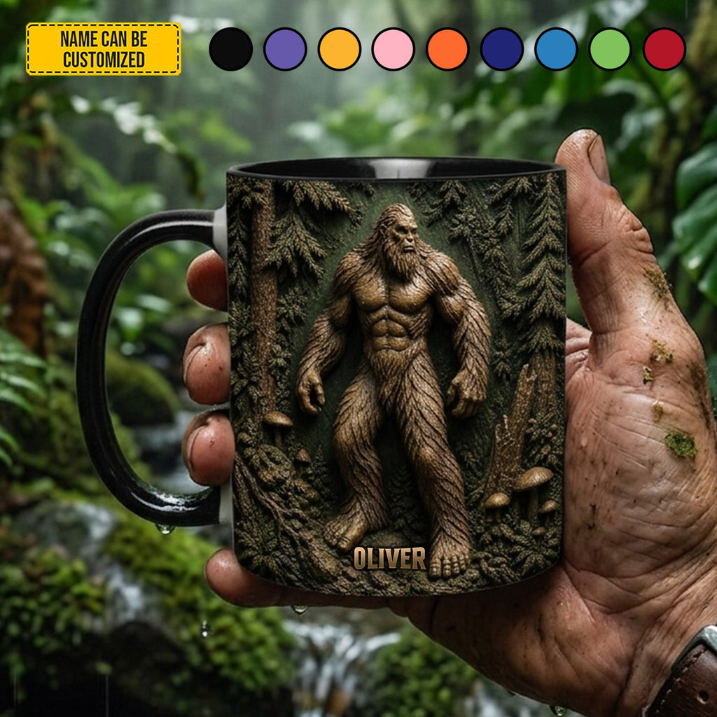 Personalized Bigfoot Accent Mug Custom Name Gift for Outdoor Lovers GradoCreations
