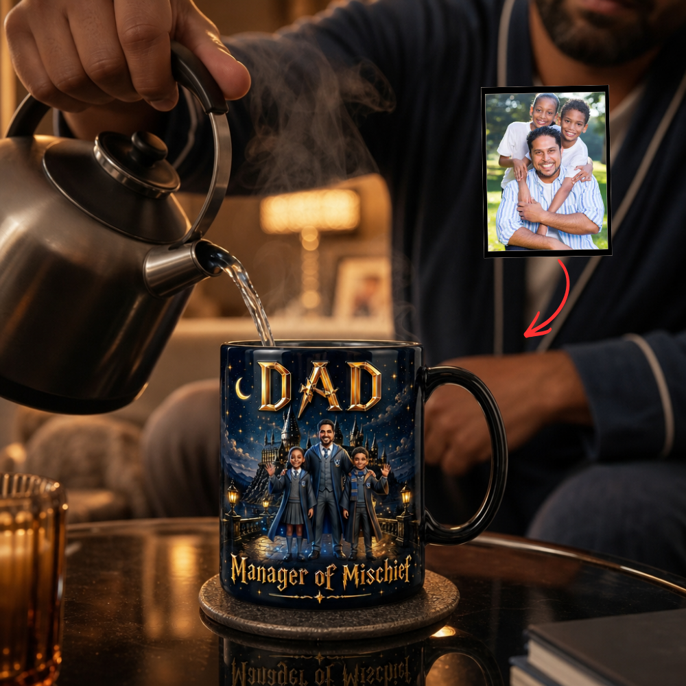 Personalized Color Changing Mug Superhero Gift for Dad