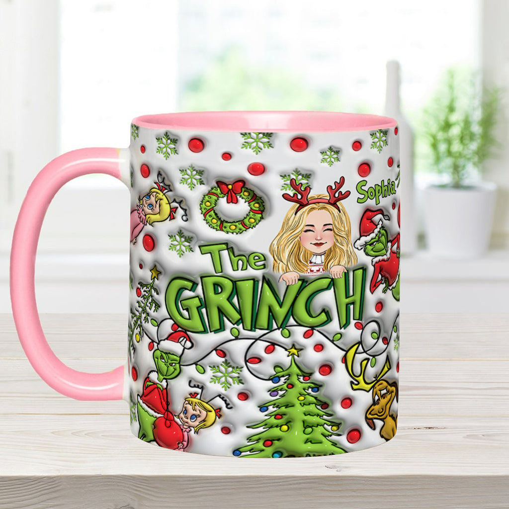 Personalized The Grinch Accent Mug Custom Name Christmas Gift Accent Mug GradoCreations