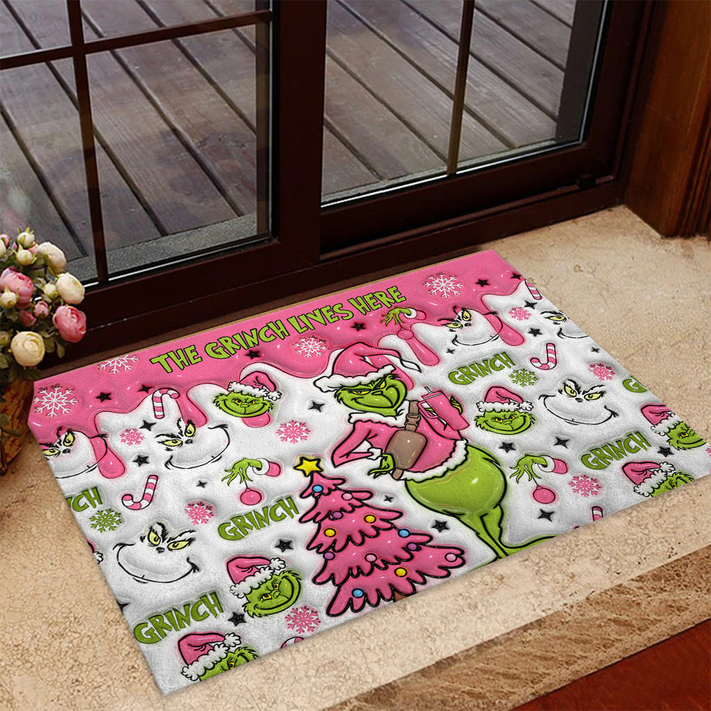 Personalized Grinch Christmas Doormat Custom Family Name Doormat GradoCreations