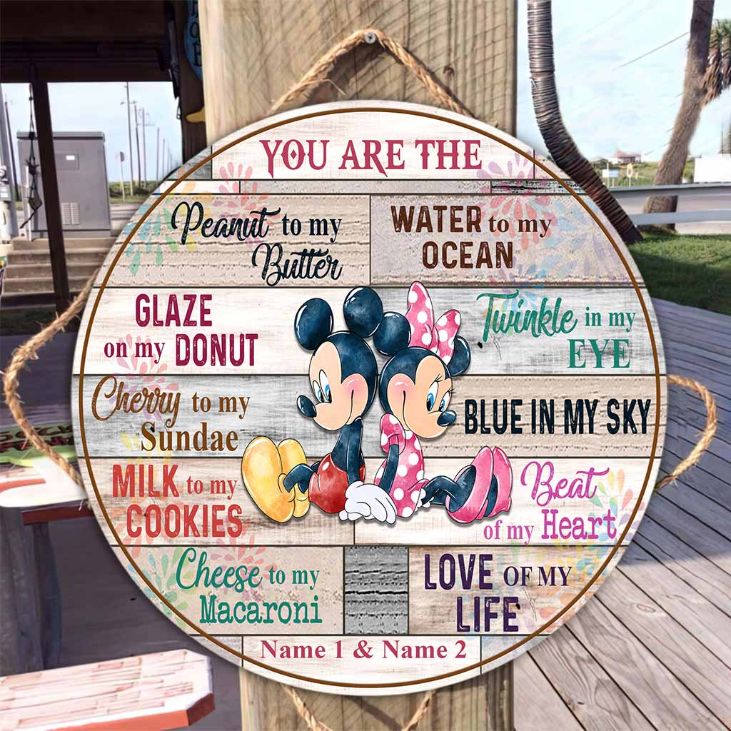 Personalized Round Wood Sign Gift for Couple with Custom Names Round Wood Sign GradoCreations