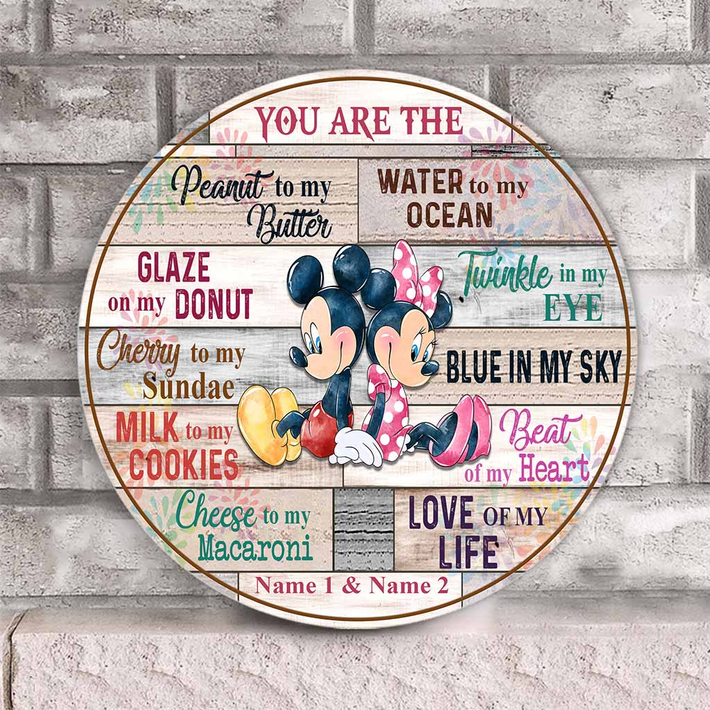 Personalized Round Wood Sign Gift for Couple with Custom Names Round Wood Sign GradoCreations