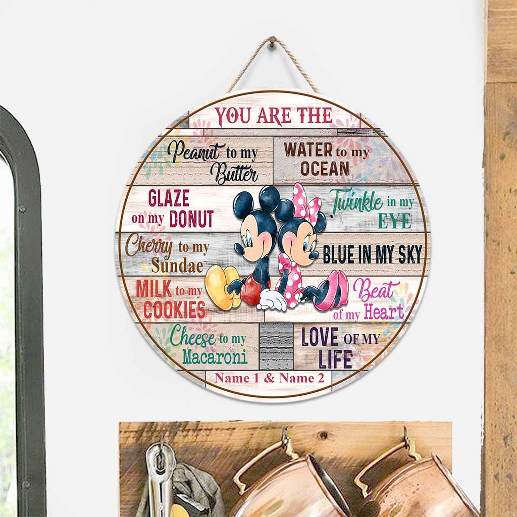 Personalized Round Wood Sign Gift for Couple with Custom Names Round Wood Sign GradoCreations