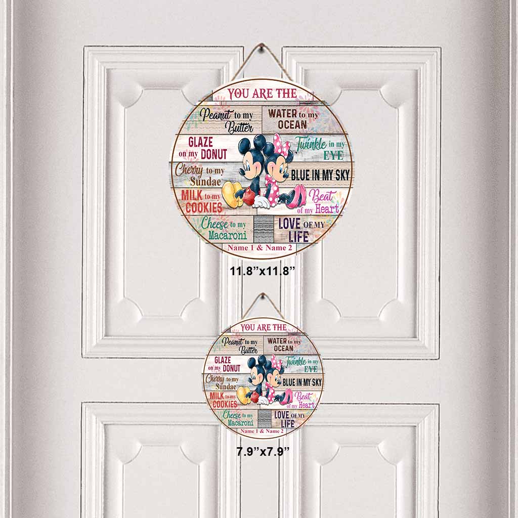 Personalized Round Wood Sign Gift for Couple with Custom Names Round Wood Sign GradoCreations