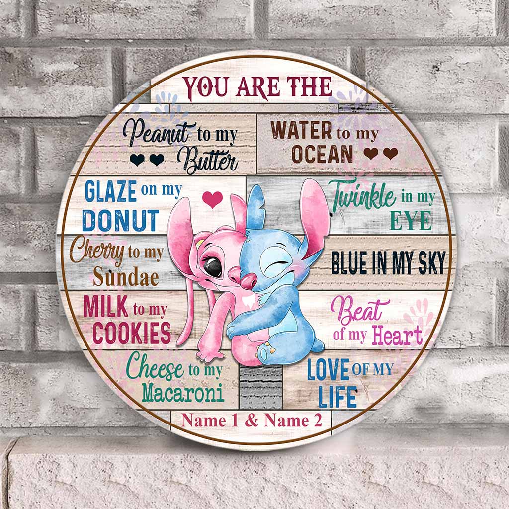 Personalized Round Wood Sign Custom Couple Gift Love of My Life Round Wood Sign GradoCreations