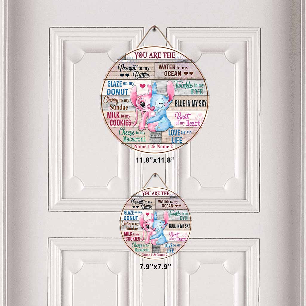 Personalized Round Wood Sign Custom Couple Gift Love of My Life Round Wood Sign GradoCreations