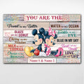 Personalized Couple Mouse Poster Custom Names Love Gift Canvas and Poster GradoCreations