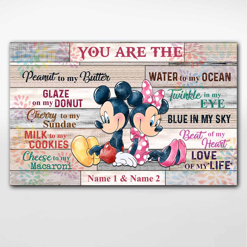 Personalized Couple Mouse Poster Custom Names Love Gift Canvas and Poster GradoCreations