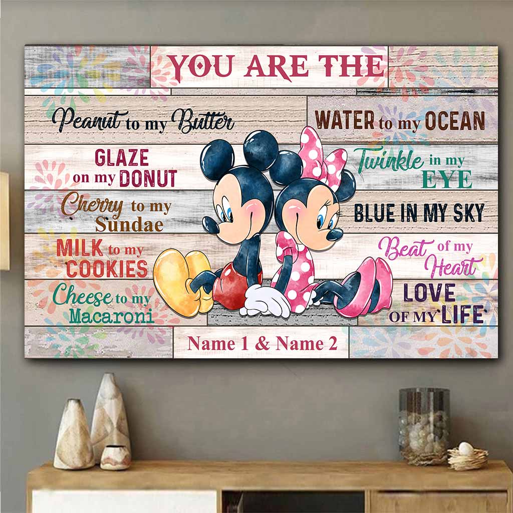 Personalized Couple Mouse Poster Custom Names Love Gift Canvas and Poster GradoCreations