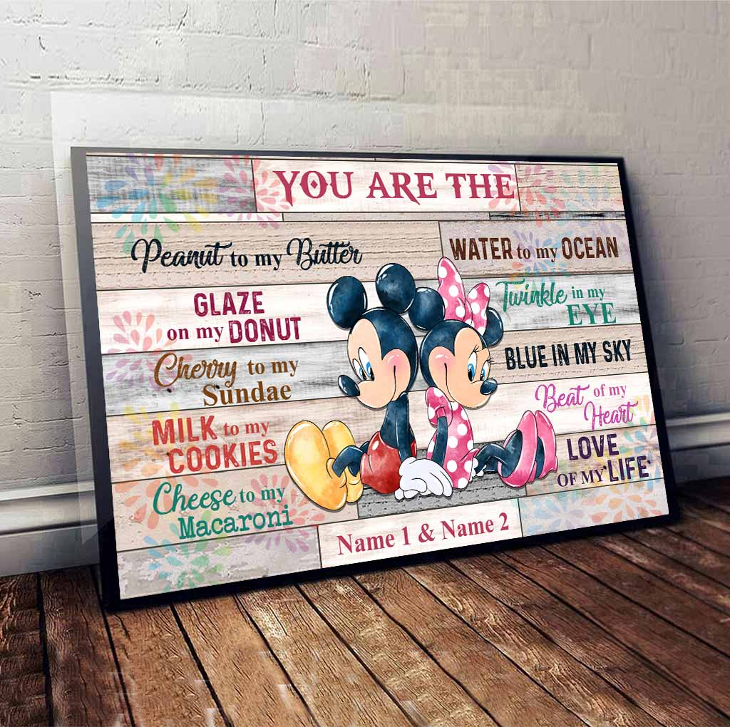 Personalized Couple Mouse Poster Custom Names Love Gift Canvas and Poster GradoCreations