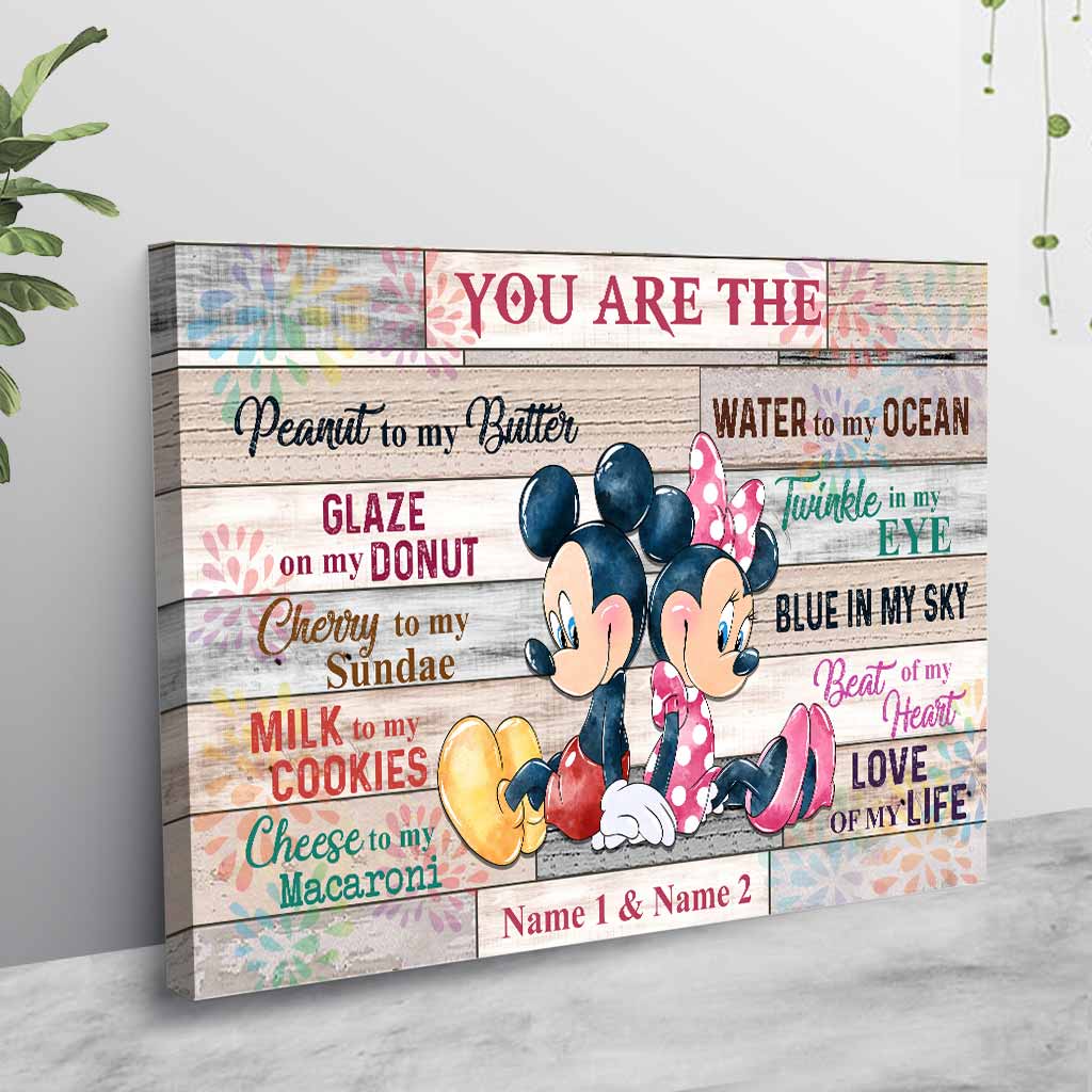 Personalized Couple Mouse Poster Custom Names Love Gift Canvas and Poster GradoCreations