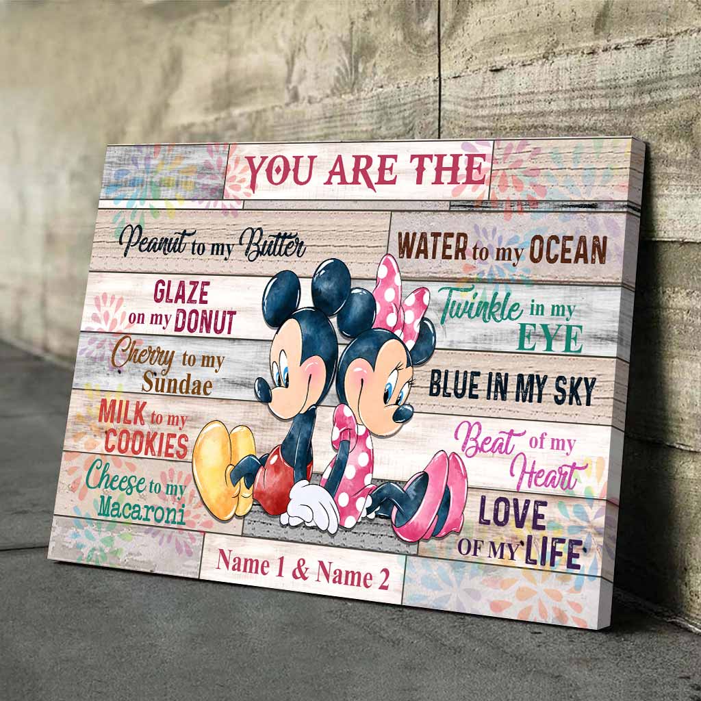 Personalized Couple Mouse Poster Custom Names Love Gift Canvas and Poster GradoCreations