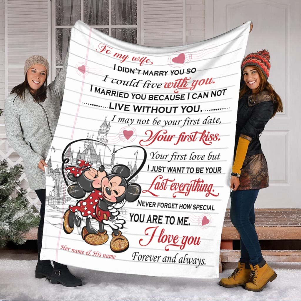 Personalized Mouse Blanket Custom Love Quote Gift for Couple Blanket GradoCreations