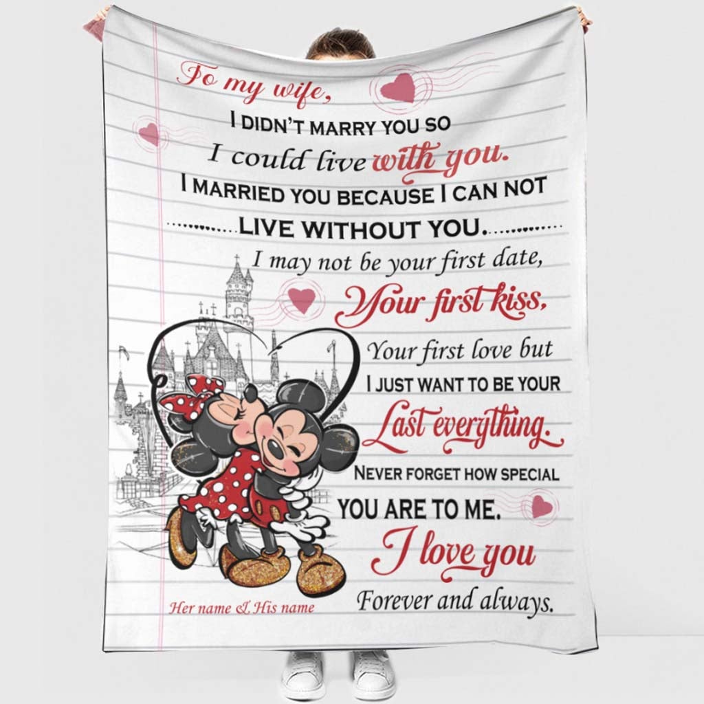 Personalized Mouse Blanket Custom Love Quote Gift for Couple Blanket GradoCreations