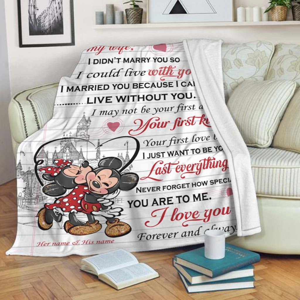 Personalized Mouse Blanket Custom Love Quote Gift for Couple Blanket GradoCreations
