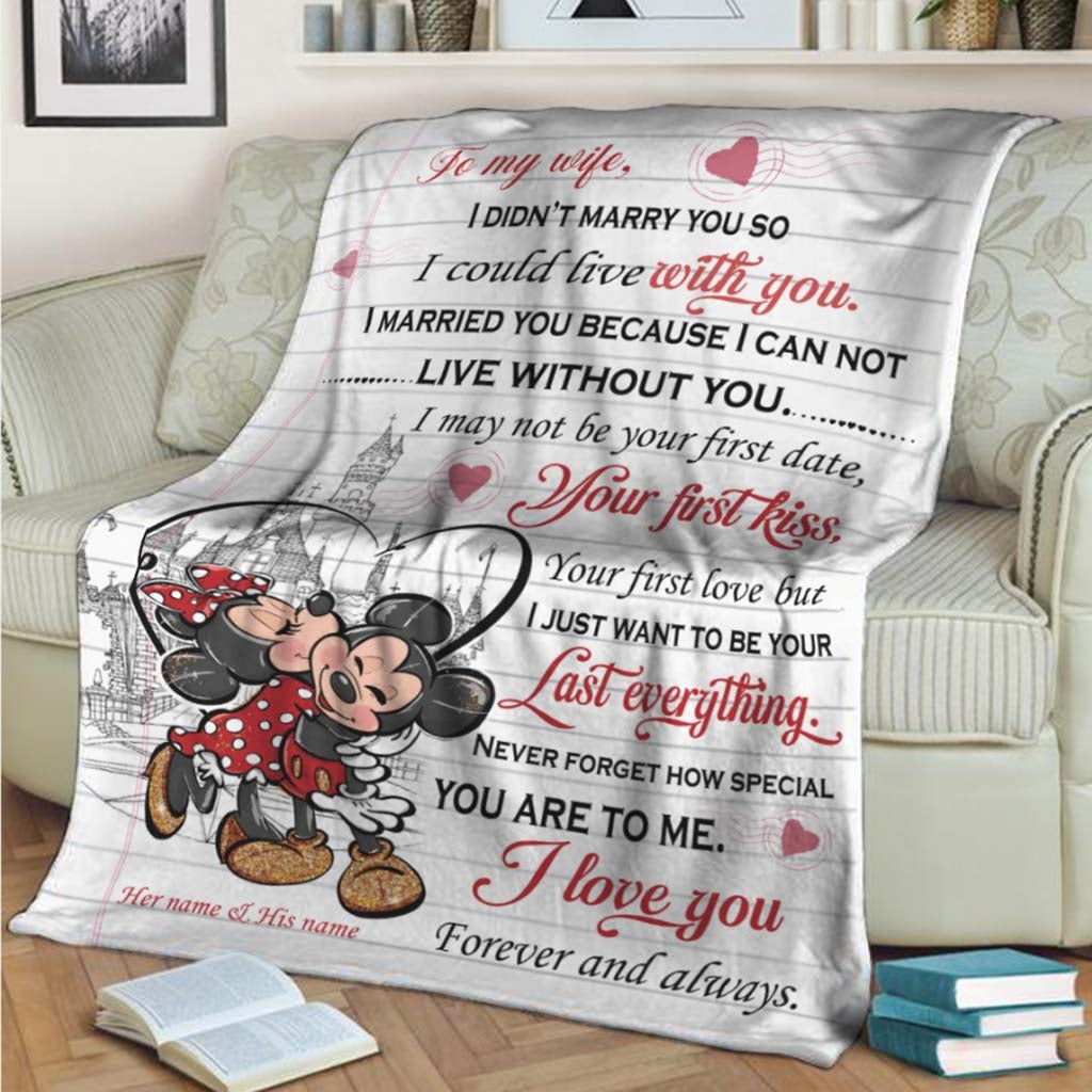 Personalized Mouse Blanket Custom Love Quote Gift for Couple Blanket GradoCreations