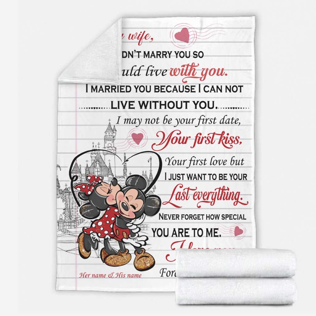 Personalized Mouse Blanket Custom Love Quote Gift for Couple Blanket GradoCreations