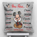 Personalized Mouse Throw Pillow with Inspirational Quotes for Kids Throw Pillow GradoCreations