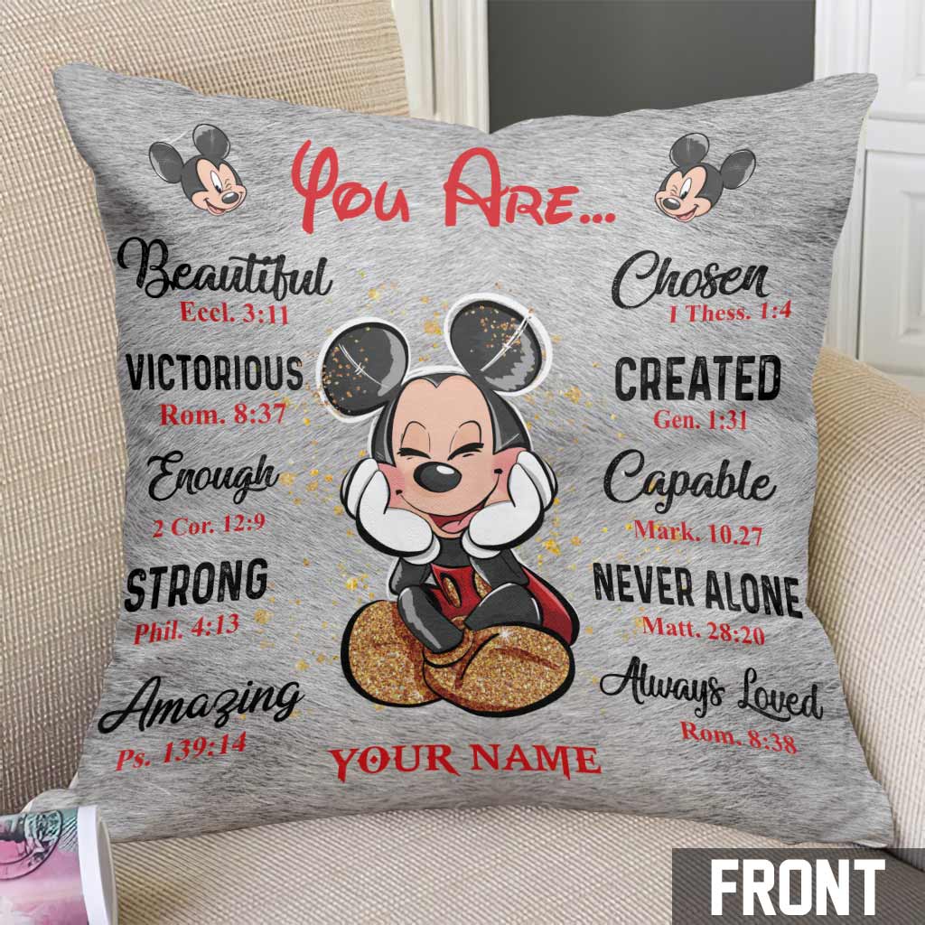Personalized Mouse Throw Pillow with Inspirational Quotes for Kids Throw Pillow GradoCreations