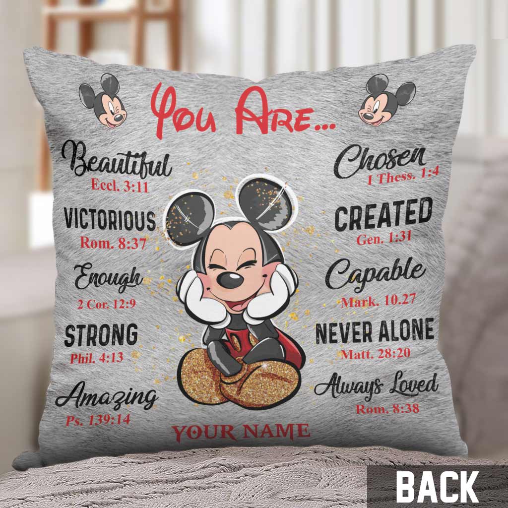 Personalized Mouse Throw Pillow with Inspirational Quotes for Kids Throw Pillow GradoCreations