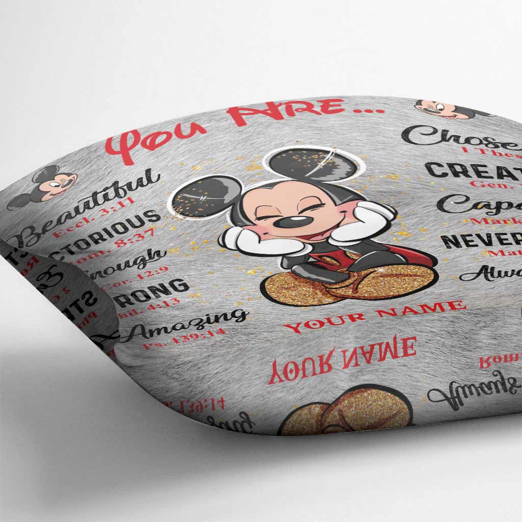 Personalized Mouse Throw Pillow with Inspirational Quotes for Kids Throw Pillow GradoCreations