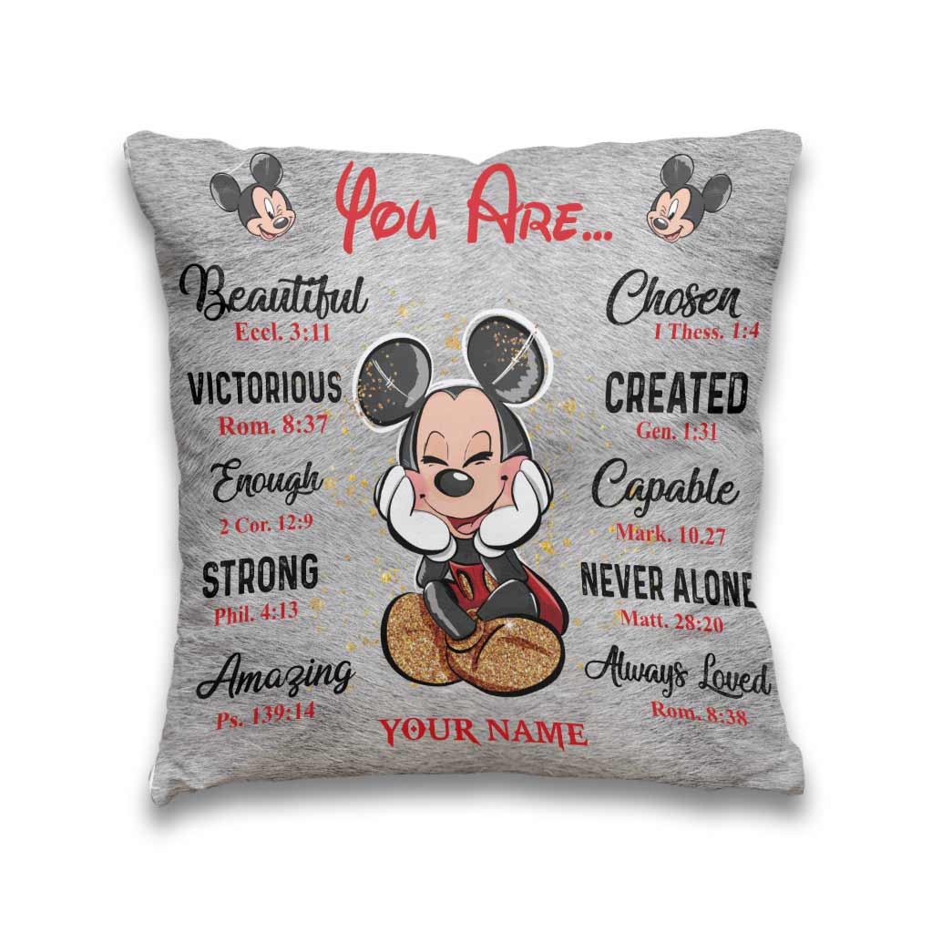 Personalized Mouse Throw Pillow with Inspirational Quotes for Kids Throw Pillow GradoCreations